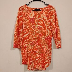 Jones New York Signature Paisley Print Tunic Blouse